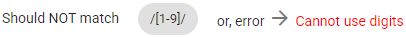 The validation returns an error if the input includes any one-digit natural numbers