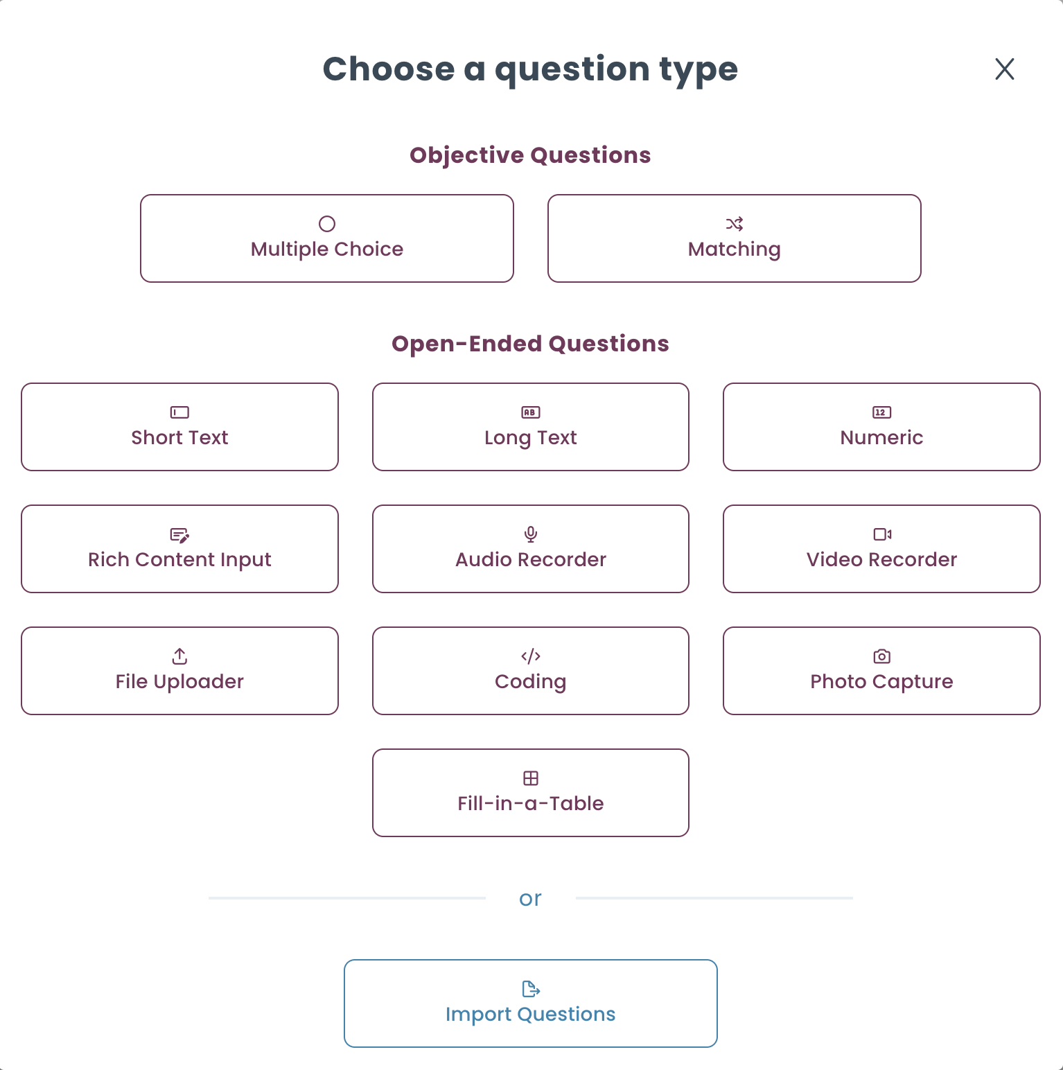 Exploring TestInvite question types