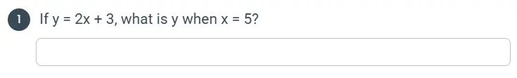 Example of a basic numeric entry question