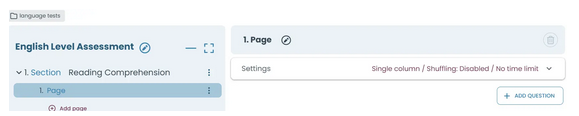 Click the page to open its settings. 