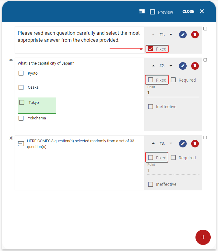 The position of the first item within the page will remain unchanged even if the Shuffle option is enabled in the page settings.