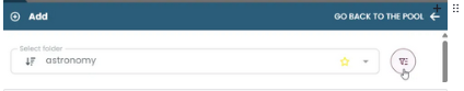 Click the filter icon to open advanced filtering options and refine your question selection.