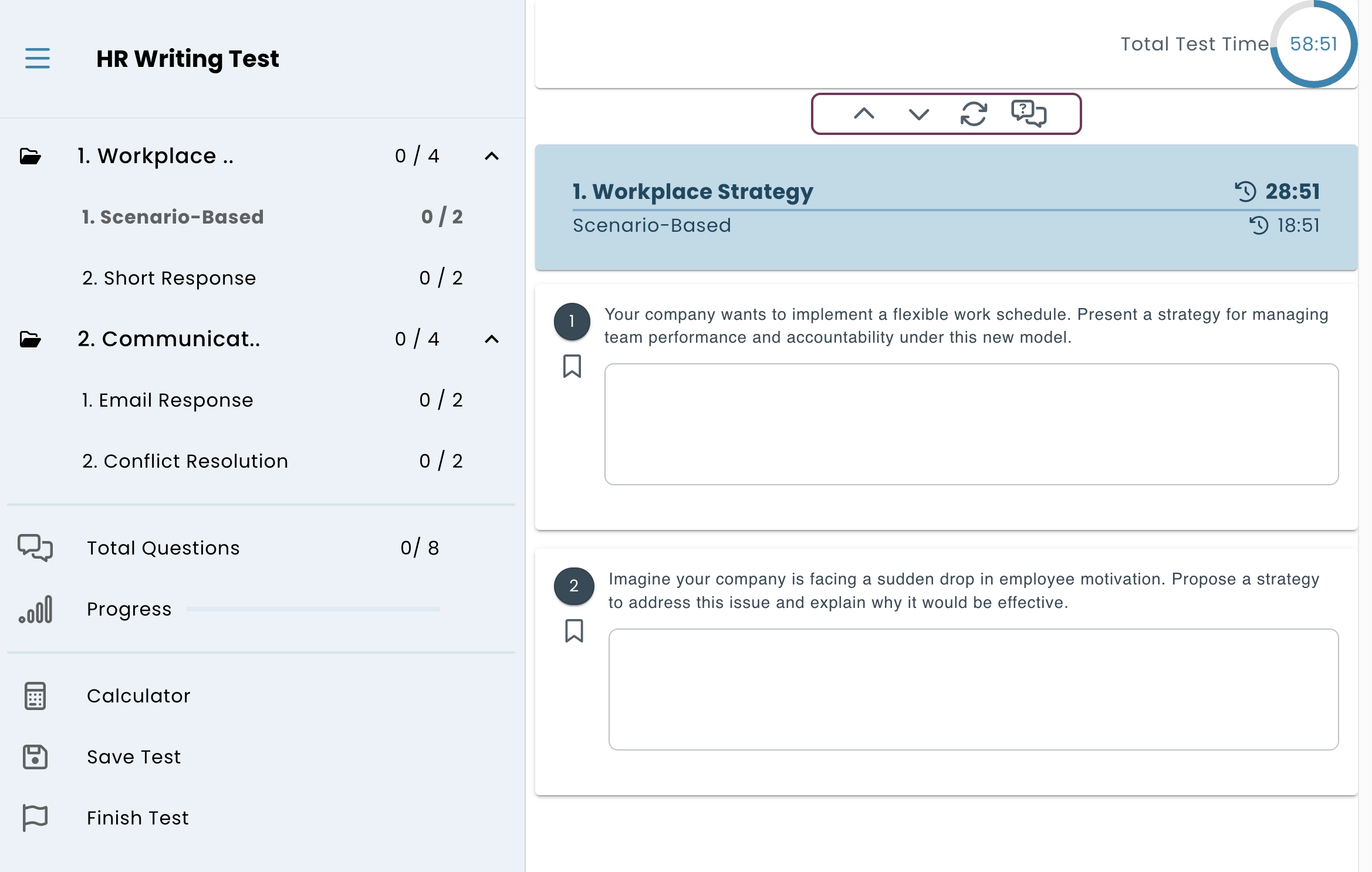 Sample writing test 