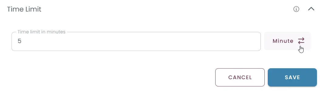 Time limit setting panel