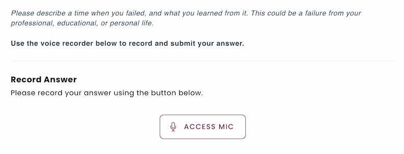 Sample interview question