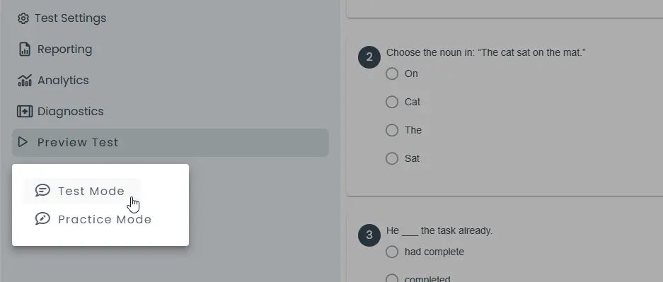 The preview feature allows you to experience the exam exactly as a test-taker would.