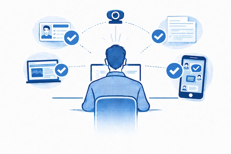 Online proctoring system monitoring candidate behavior during an exam
