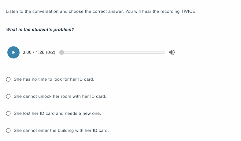 Sample listening question