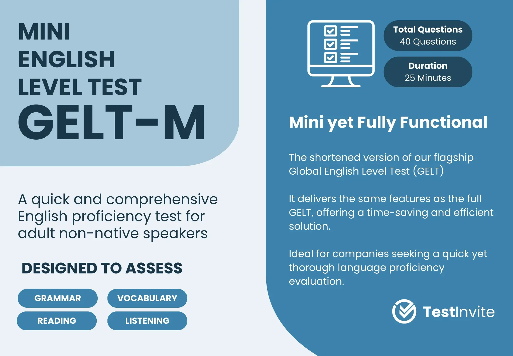 Mini English Level Test overview