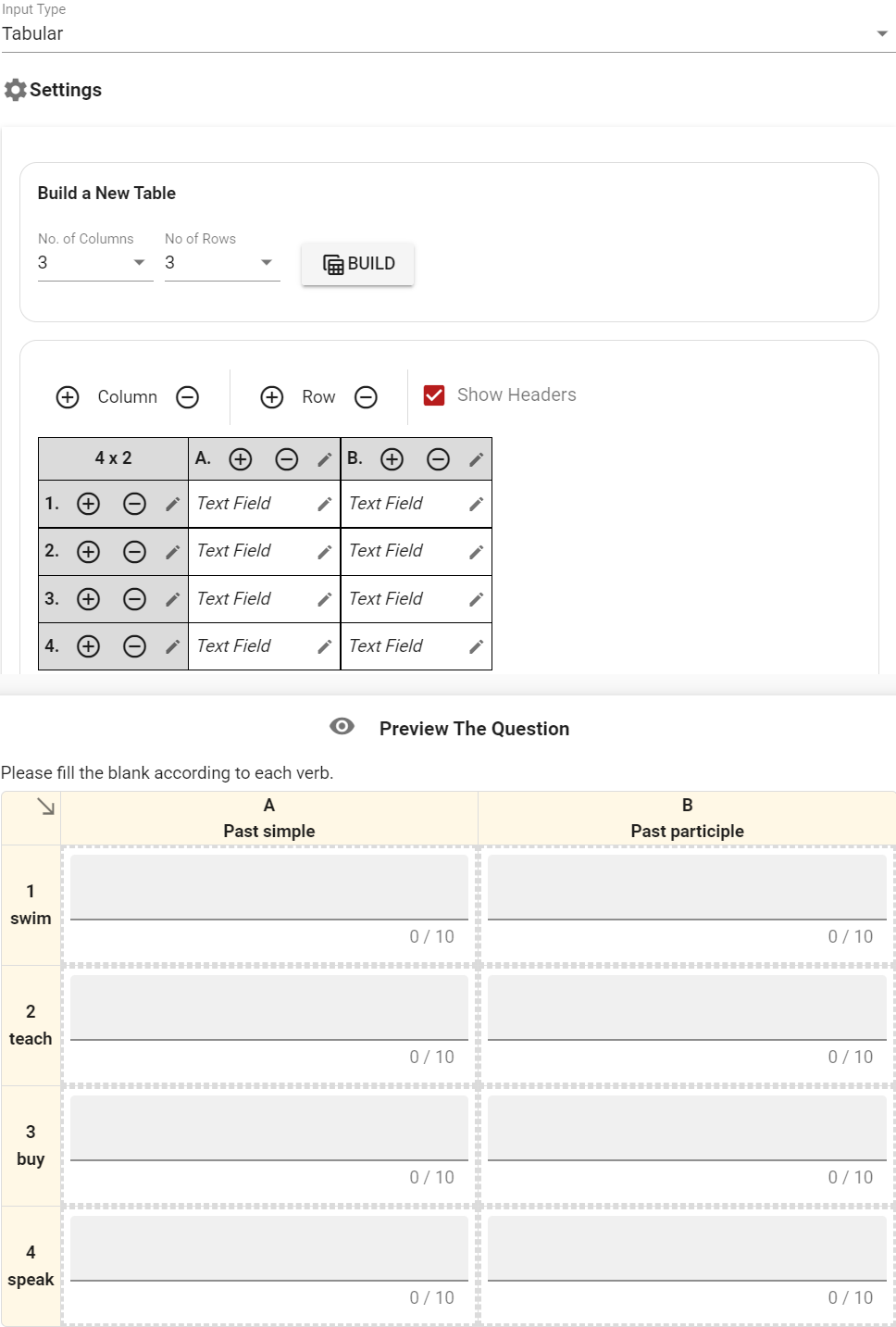 Tabular