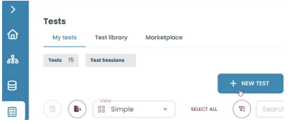 When creating a test, you define the basic information and set up the initial structure.