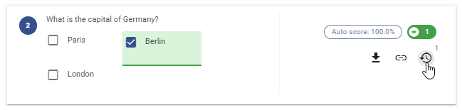 Click the Changelog button to view the answer log history.