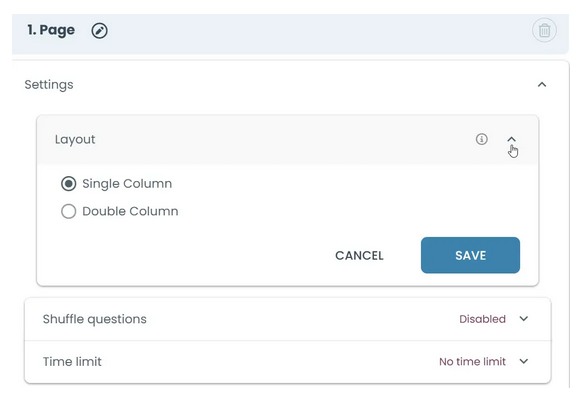 Single column → content in one vertical flow