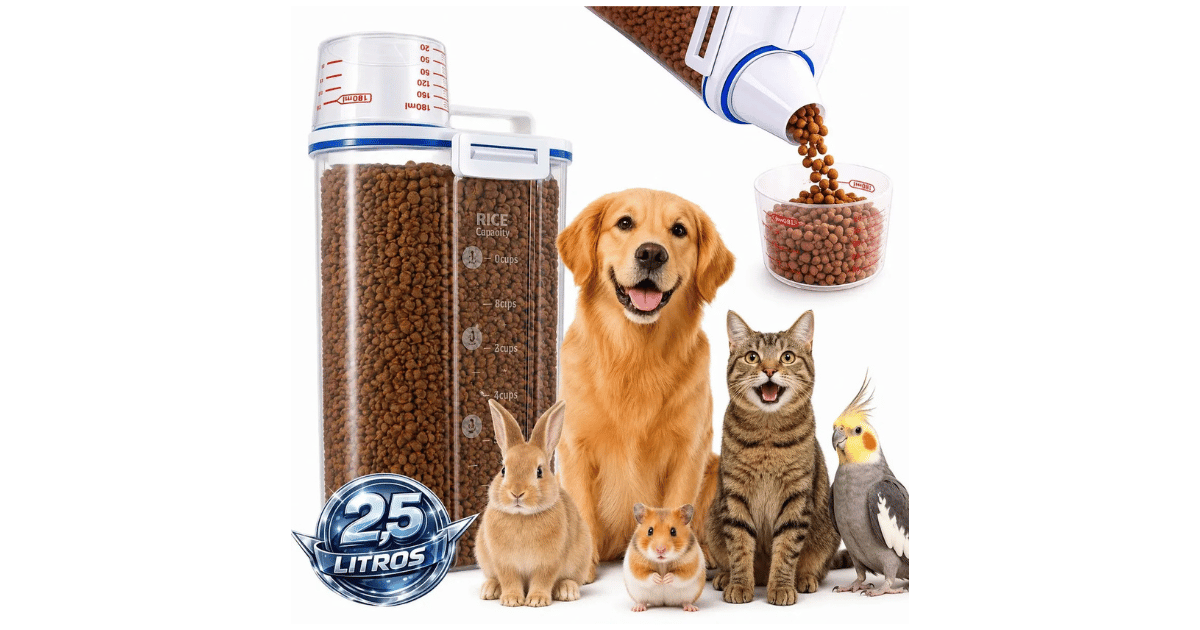 R$ 25,40 - Porta Ração Hermético 2,5L Drop Shopy com 50% OFF