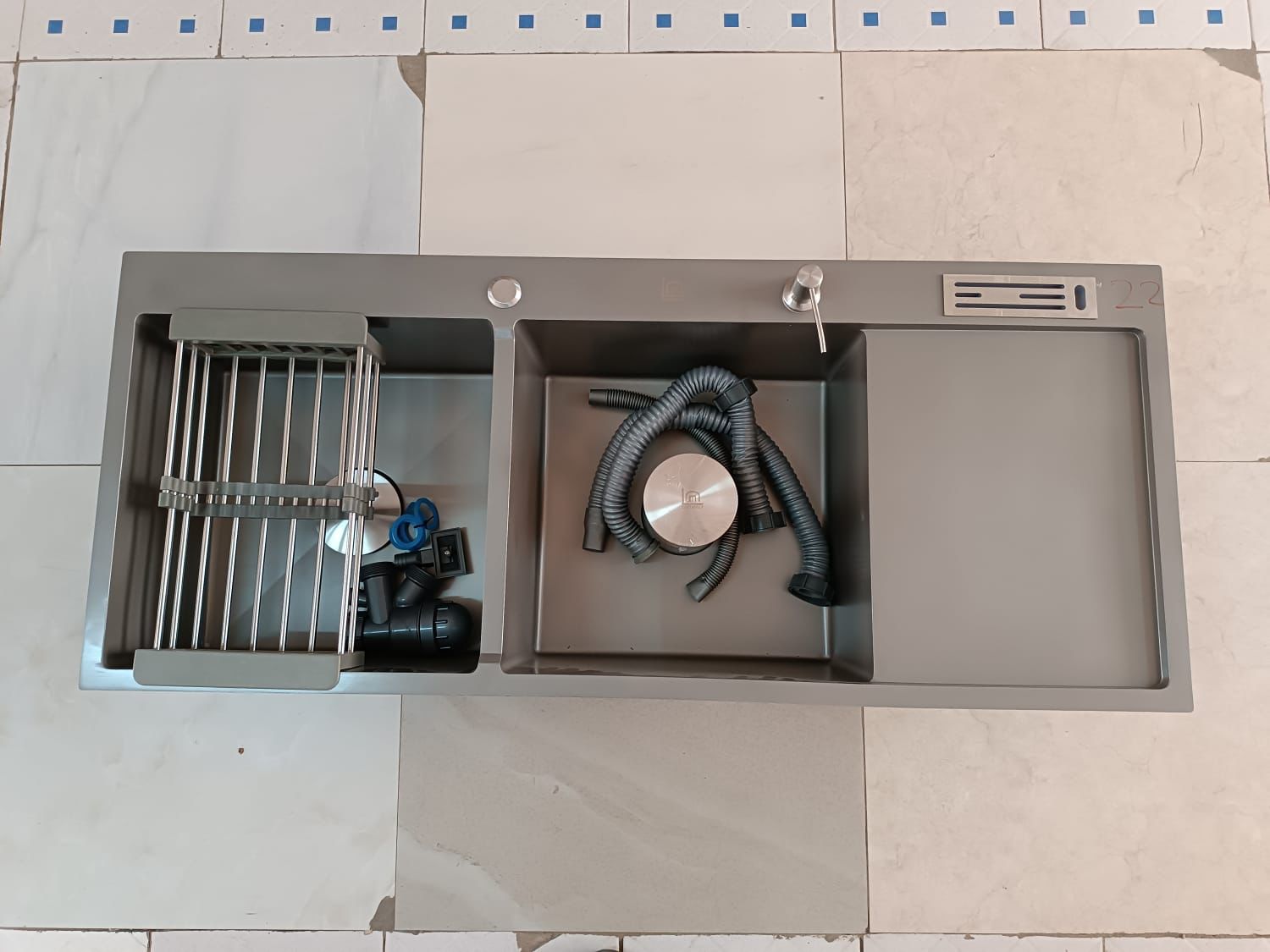 Double Bowl Single Drain Heavy Gauge Sink