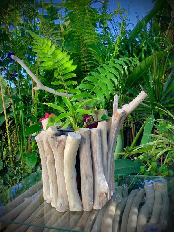 cache pot  en bois flotté  — visuel 8