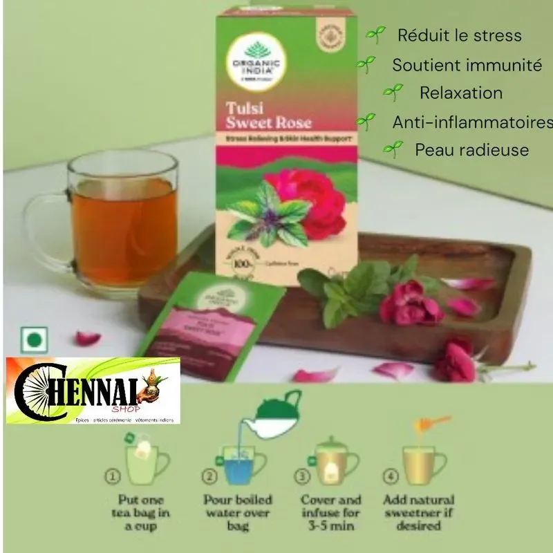 Organic India Tulsi Sweet Rose infusion bio 25 sachets