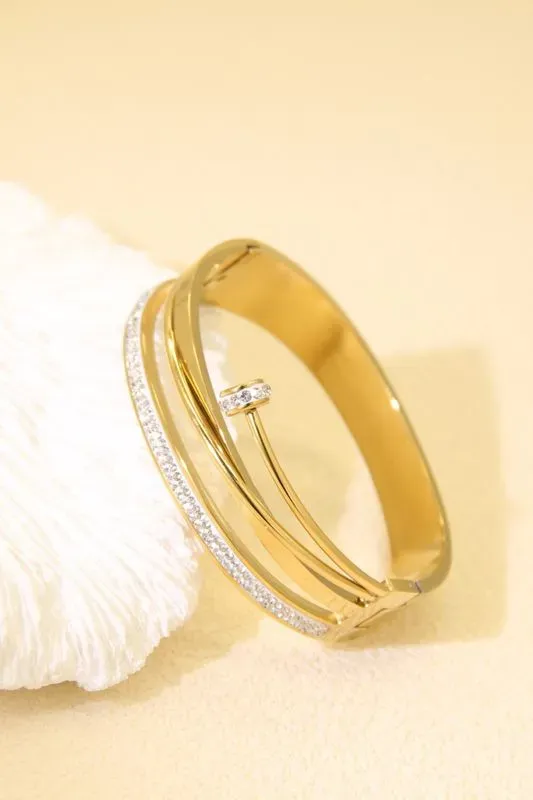 Bracelet jonc clou en acier inoxydable
