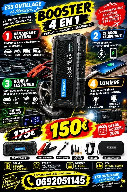 booster de démarrage 4 en 1