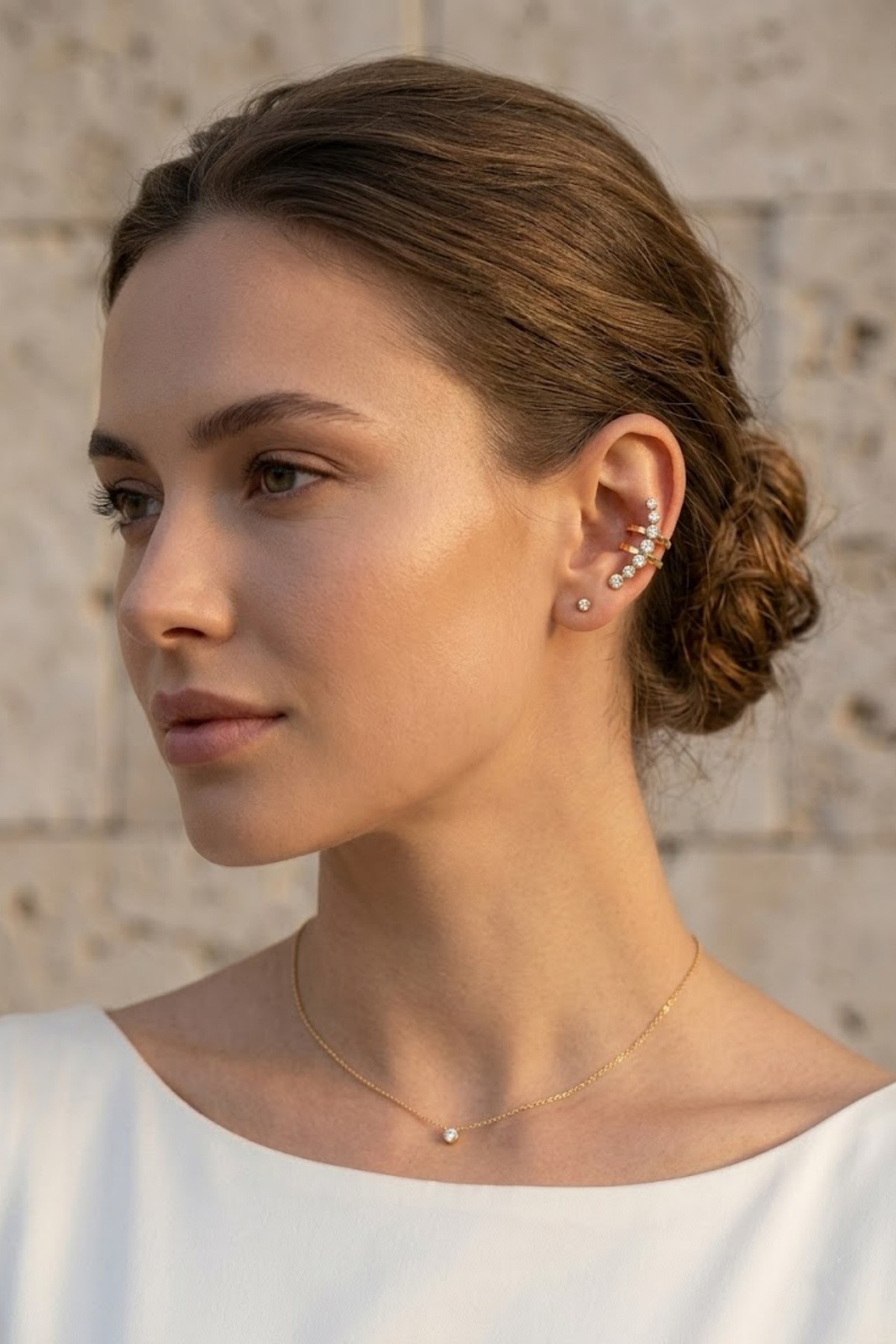 Mono boucle d’oreille strass cartilage - éclat moderne et tendance 