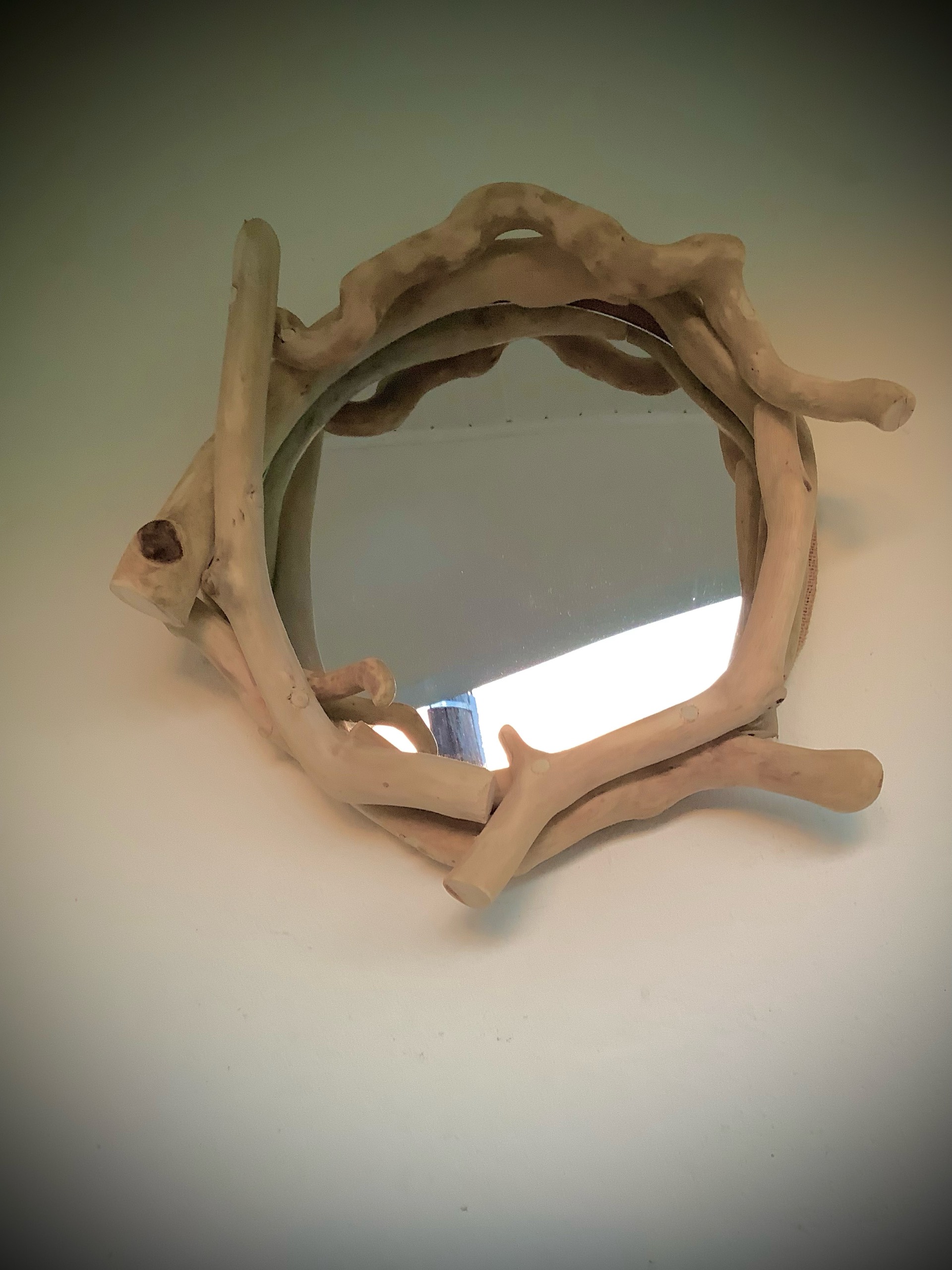 miroir rond en bois flotté  — visuel 7