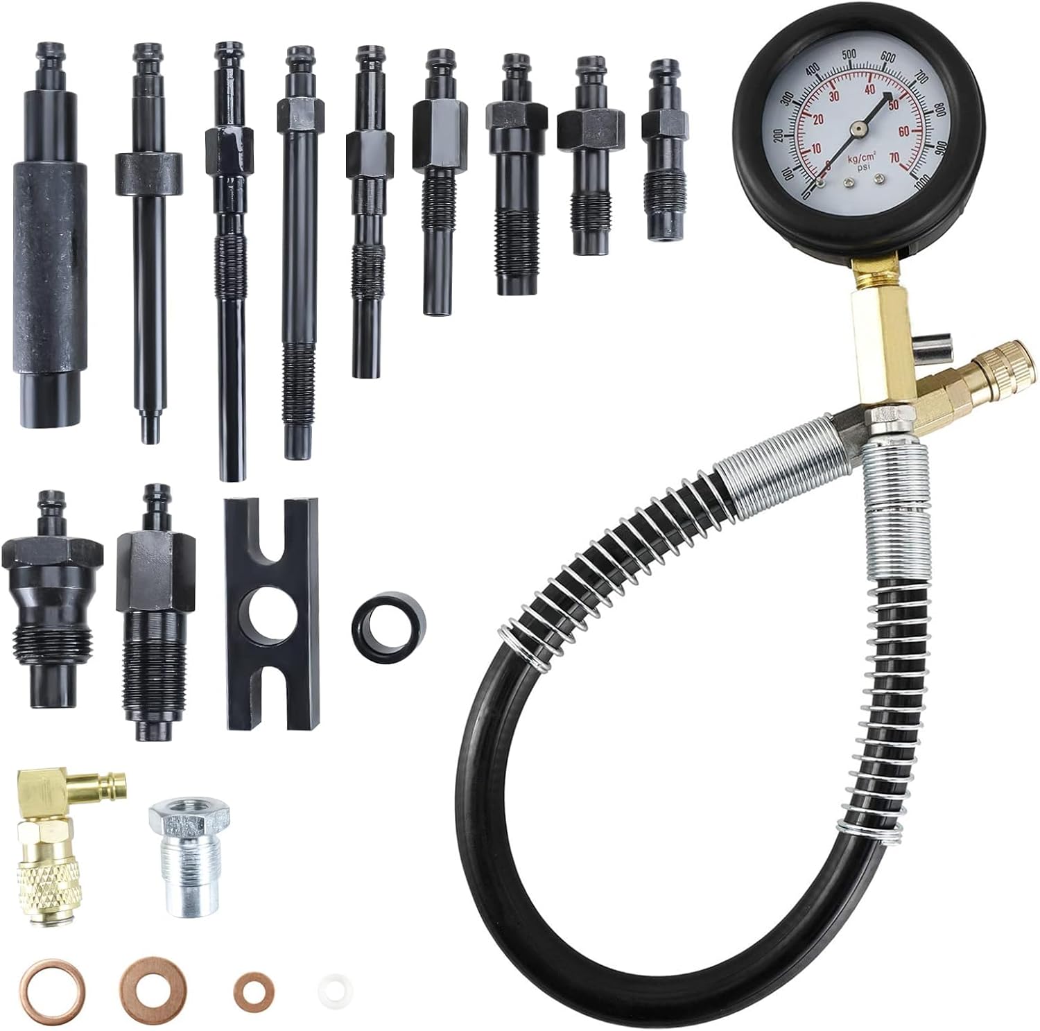Compressiometre Diesel, 1000 PSI 70 Bar Testeur Compression Moteur Diesel, — visuel 9