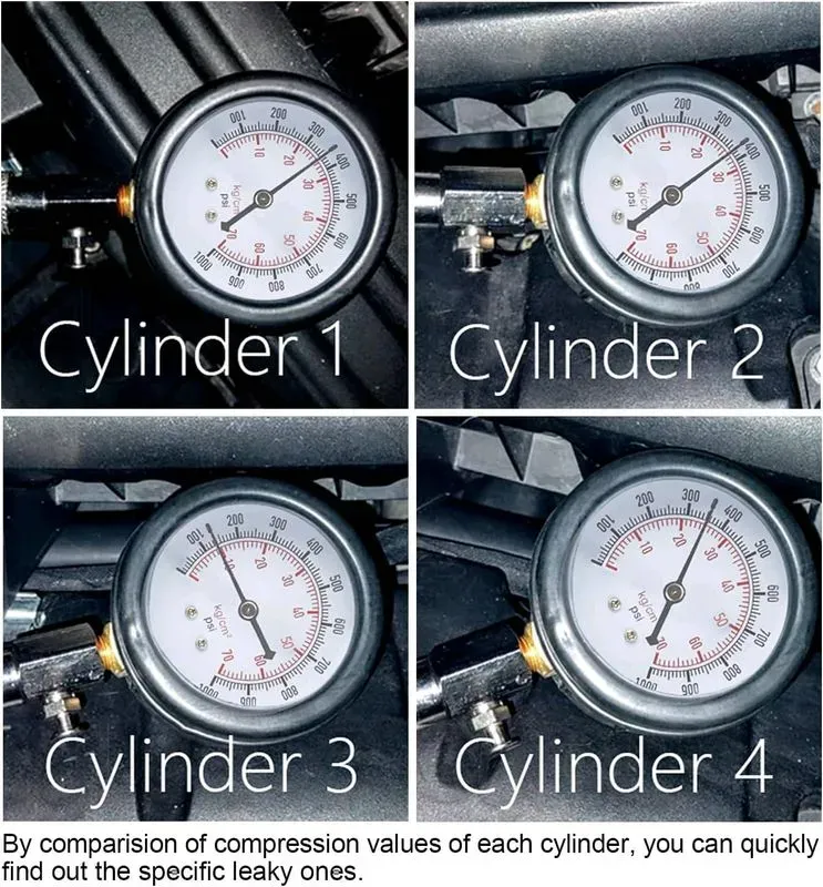 Compressiometre Diesel, 1000 PSI 70 Bar Testeur Compression Moteur Diesel, — visuel 7