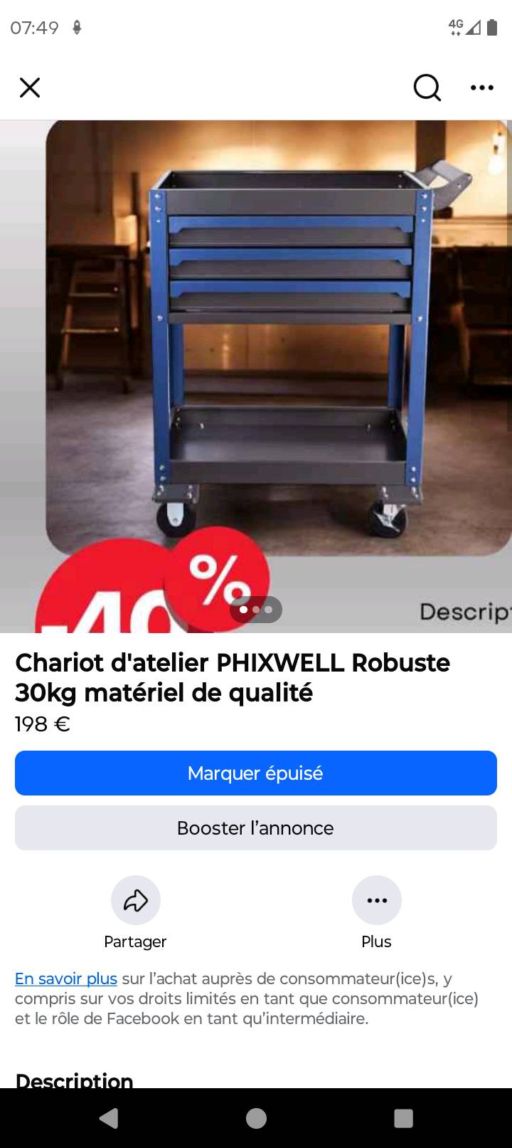 chariot d'atelier professionnel phixwell — visuel 1