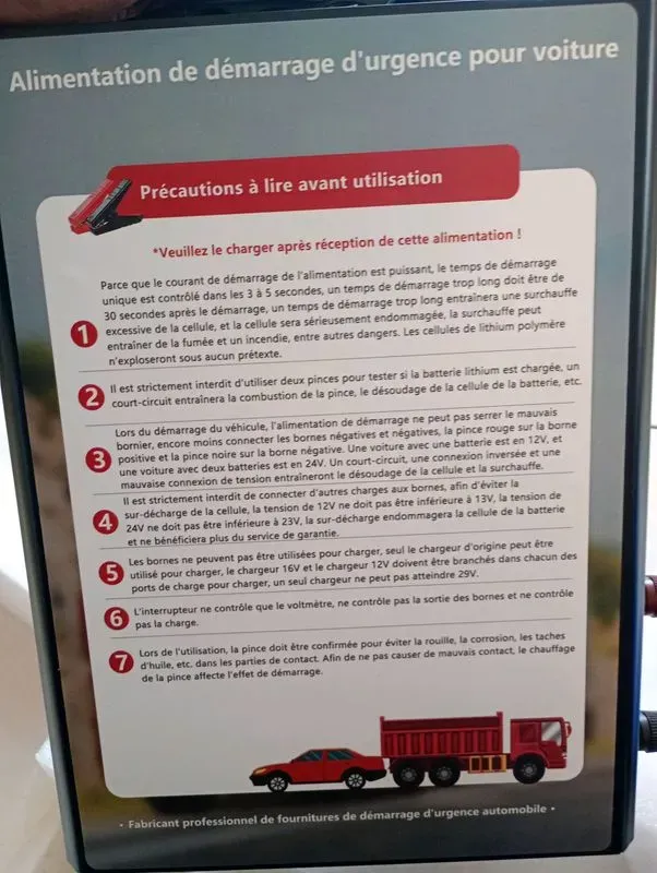 Gros booster de démarrage voiture et camion 12/24 volts  — visuel 5
