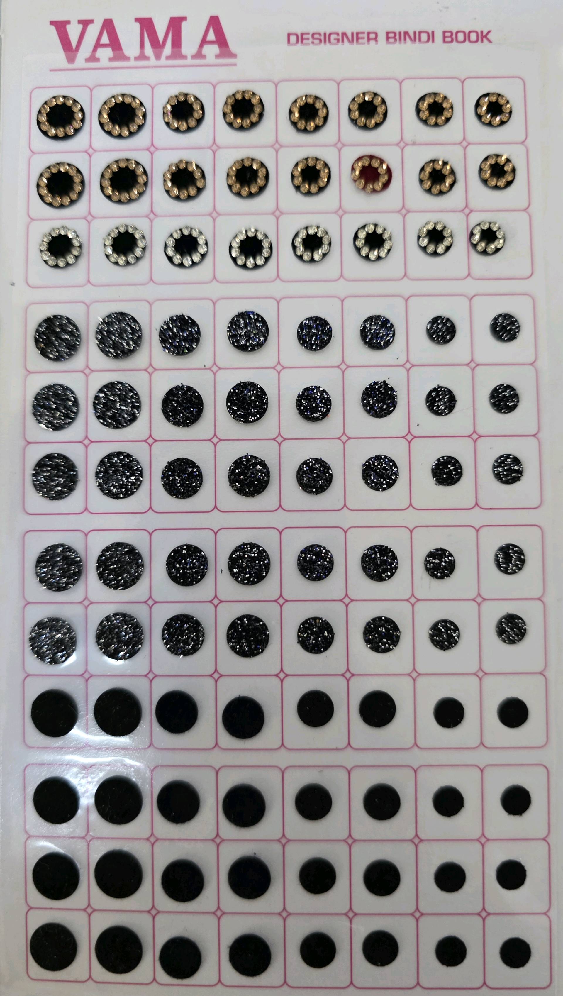 Livret 1140 bindis VAMA noir - mix tailles et paillettes — visuel 2