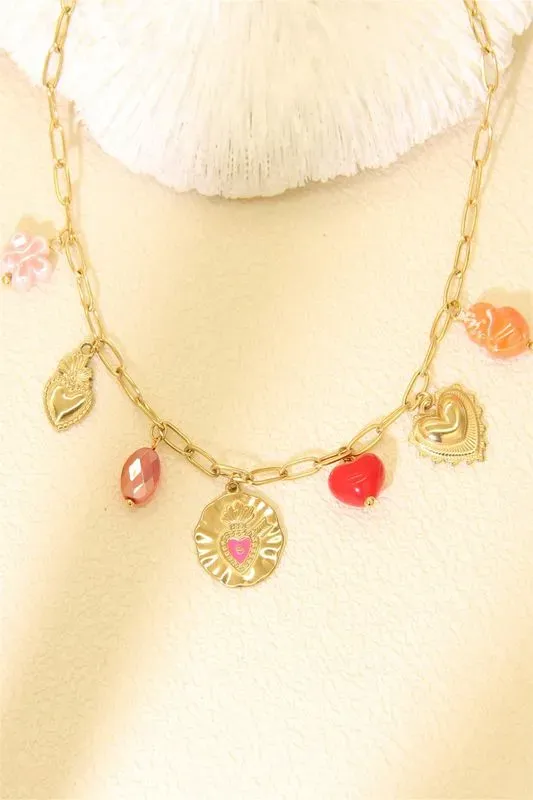 Collier charms - acier inoxydable