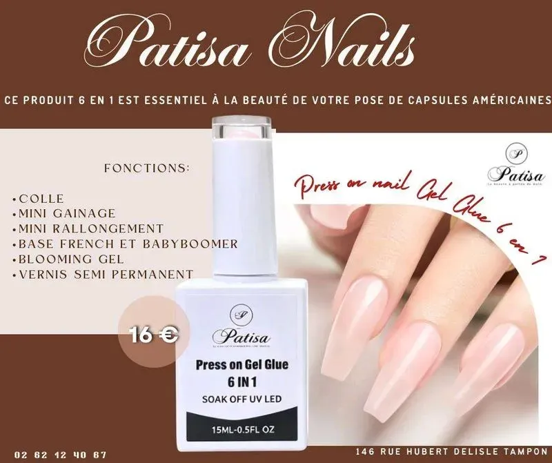 Press On Nail Gel Glue 6 en 1