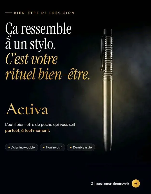 Activa - Stylo bien-être de poche inoxydable