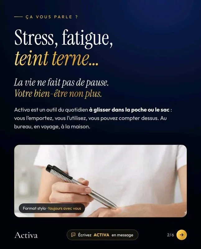Activa - Stylo bien-être de poche inoxydable — visuel 2