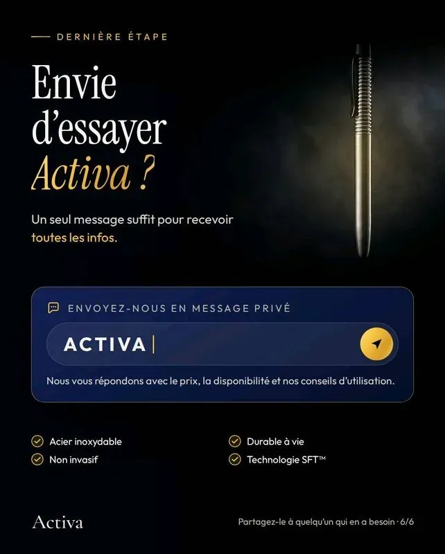 Activa - Stylo bien-être de poche inoxydable — visuel 6