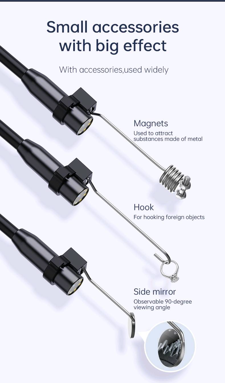 Caméra endoscopique industrielle HD1080P, 8mm, écran IPS 4.3 pouces, 1080P, pour inspection de tuyaux, réparation automobile, étanchéité IP67, 8 LED — visuel 11