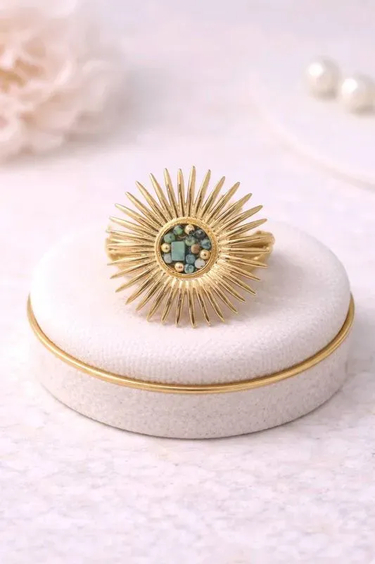Bague Soleil Azur Doré
