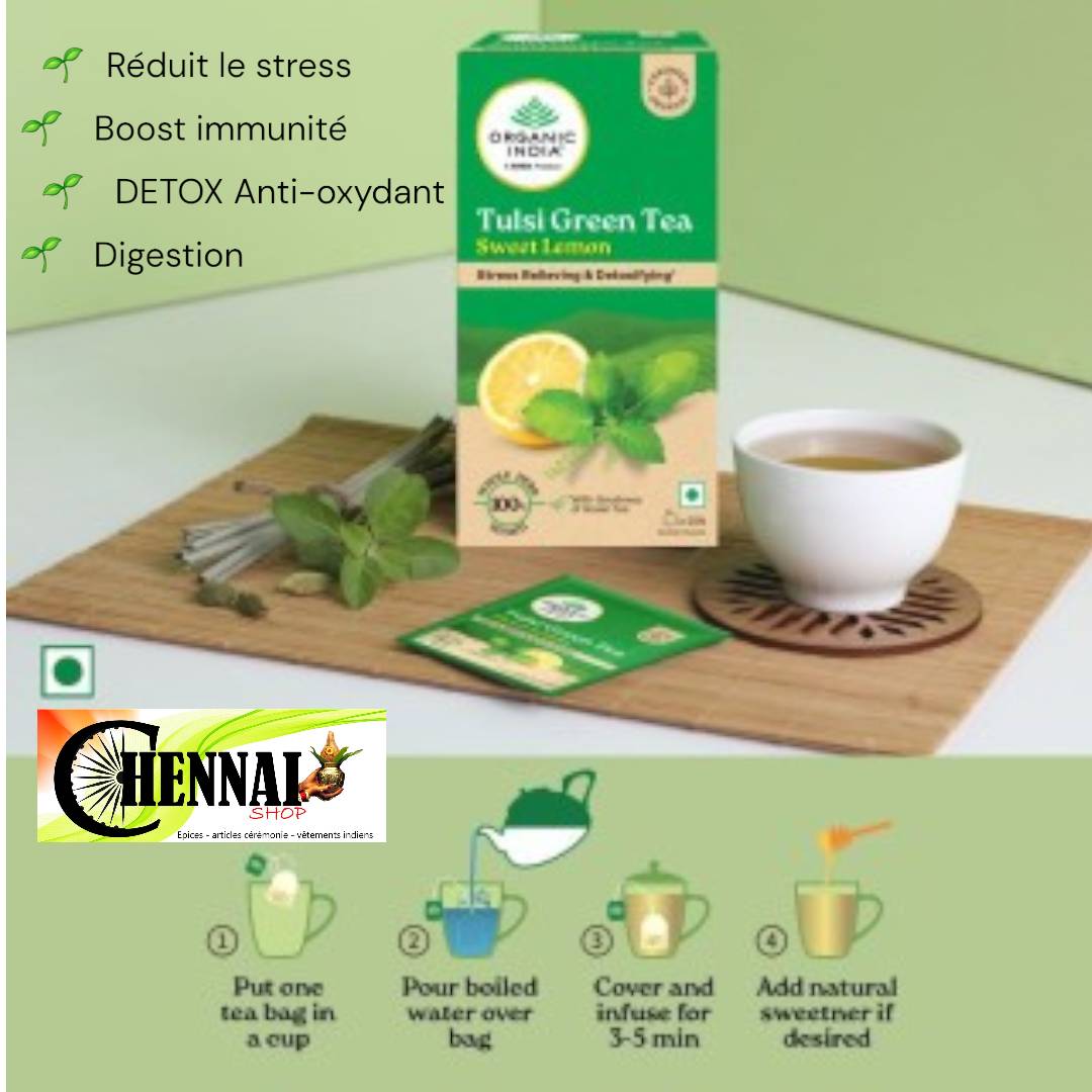 Thé vert Tulsi Bio Citron - Détox et bien-être