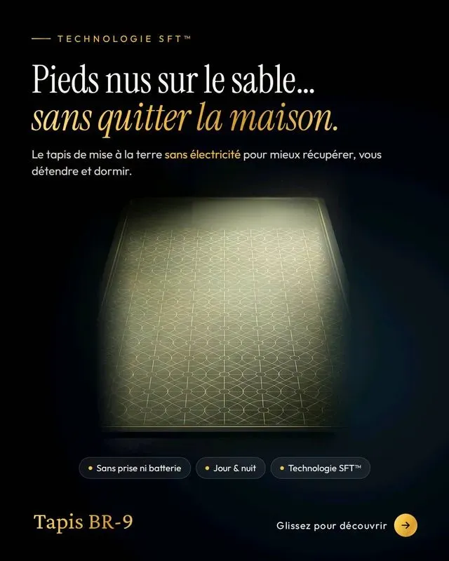 Tapis de mise à la terre sans électricité BR-9 - Récupération et sommeil naturels