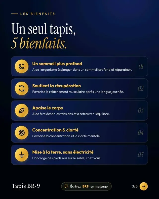 Tapis de mise à la terre sans électricité BR-9 - Récupération et sommeil naturels — visuel 4