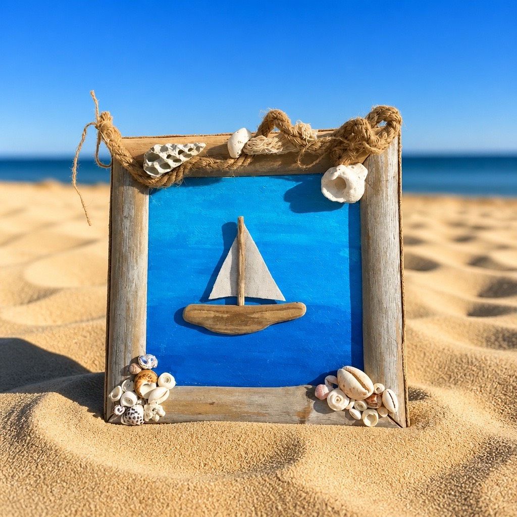 tableau déco en bois flotté « la mer » — visuel 2