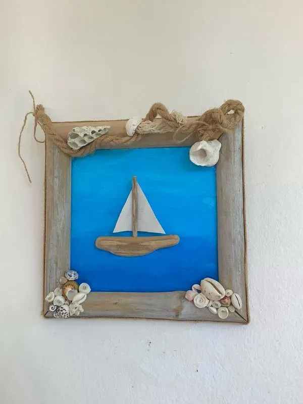 tableau déco en bois flotté « la mer » — visuel 3