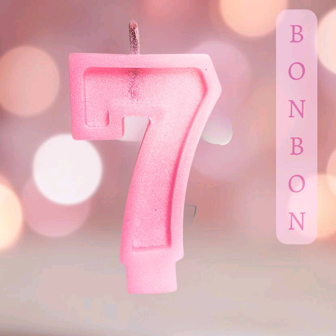 Bougie Anniversaire rose scintillante "Bonbon"