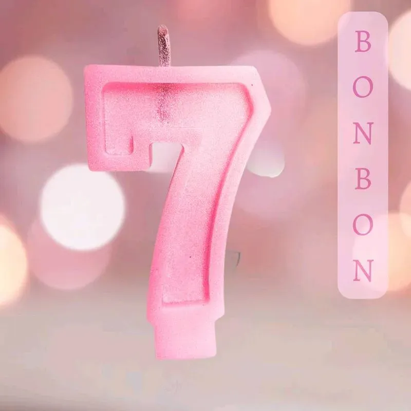 Bougie Anniversaire rose scintillante "Bonbon"