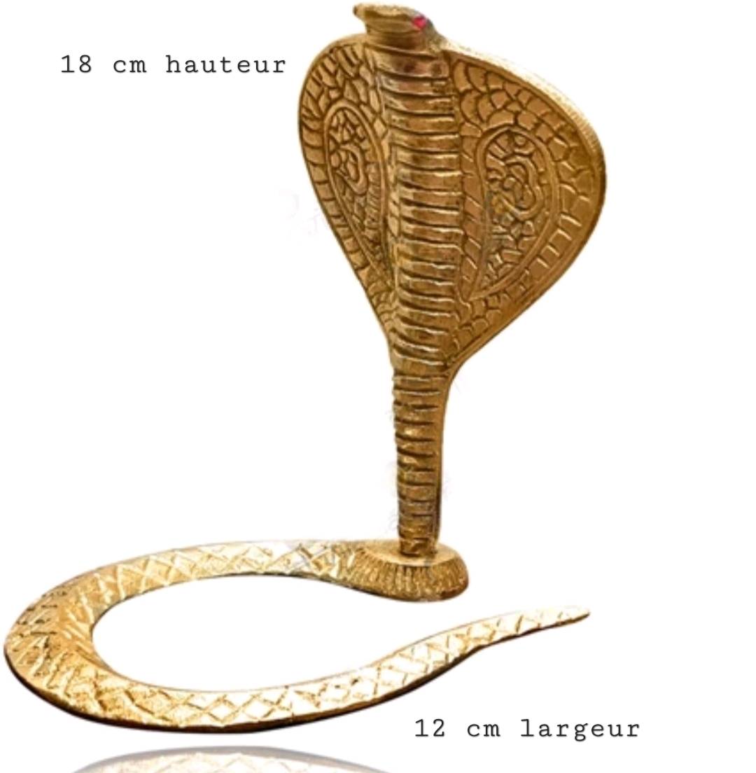 Statue cobra en laiton 18 x 12 cm — visuel 2