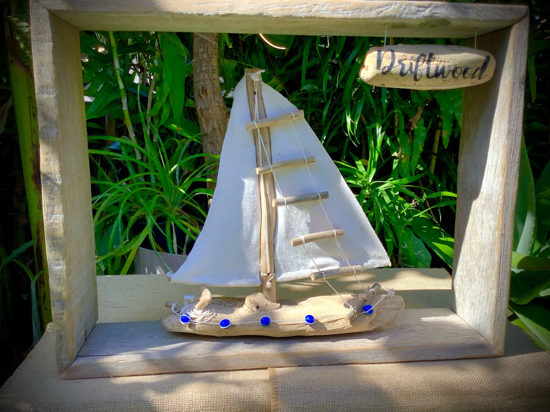 tableau àvec bateau a voile / bois flotté naturel — visuel 10