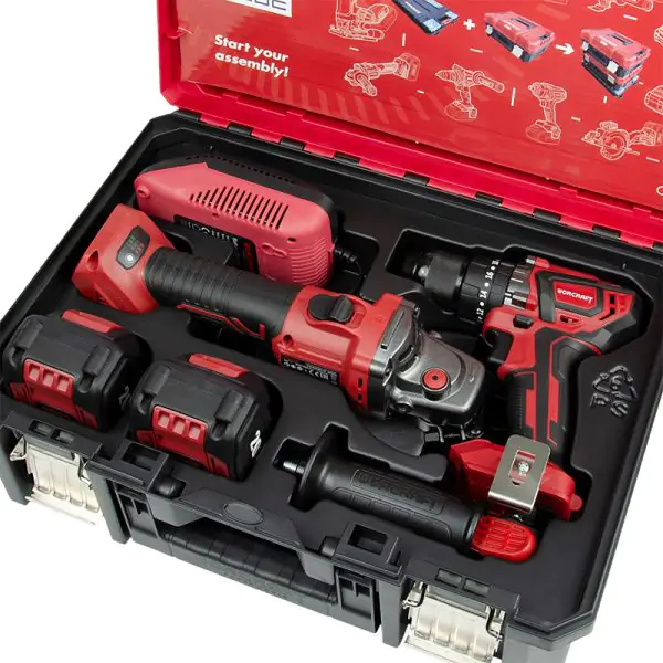 x cube 001 meuleuse 6 vitesses + perceuse + 2 batterie 4ah+ cube worcraft 