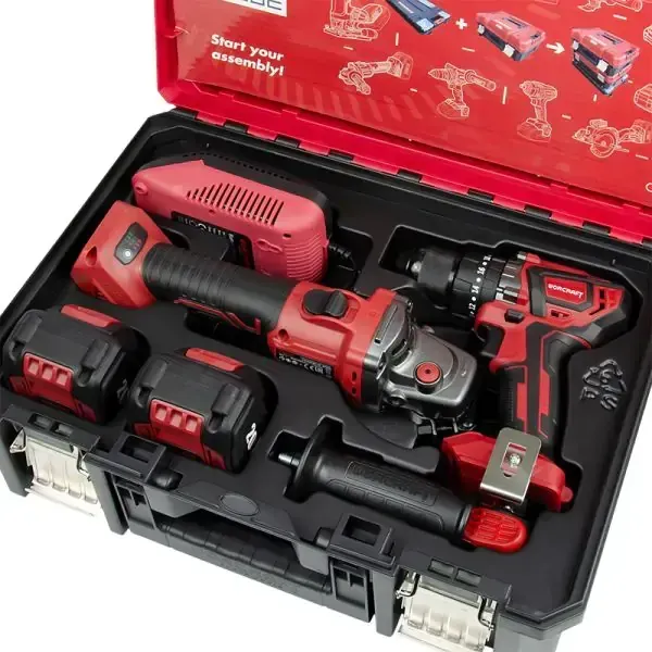 x cube 001 meuleuse 6 vitesses + perceuse + 2 batterie 4ah+ cube worcraft