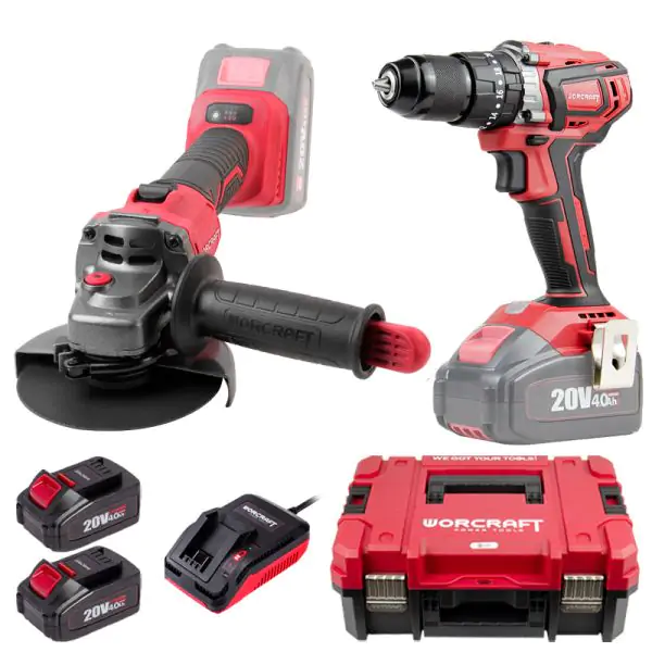 x cube 001 meuleuse 6 vitesses + perceuse + 2 batterie 4ah+ cube worcraft — visuel 4
