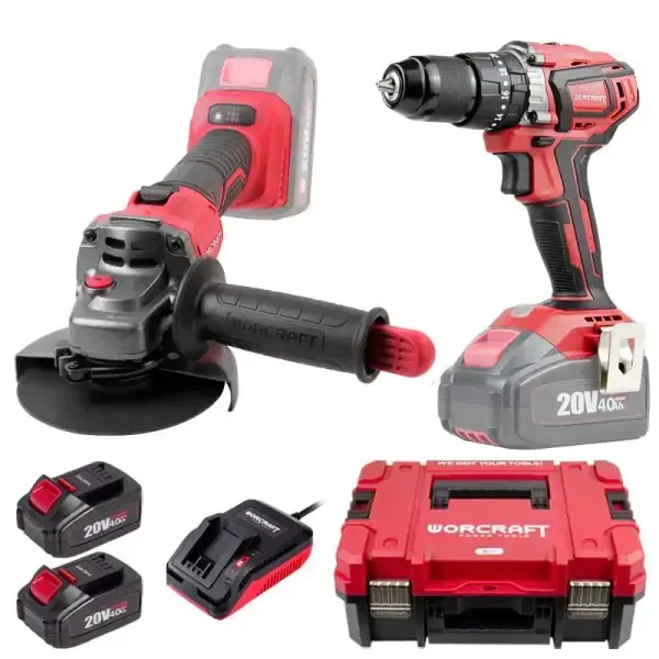 x cube 001 meuleuse 6 vitesses + perceuse + 2 batterie 4ah+ cube worcraft  — visuel 4